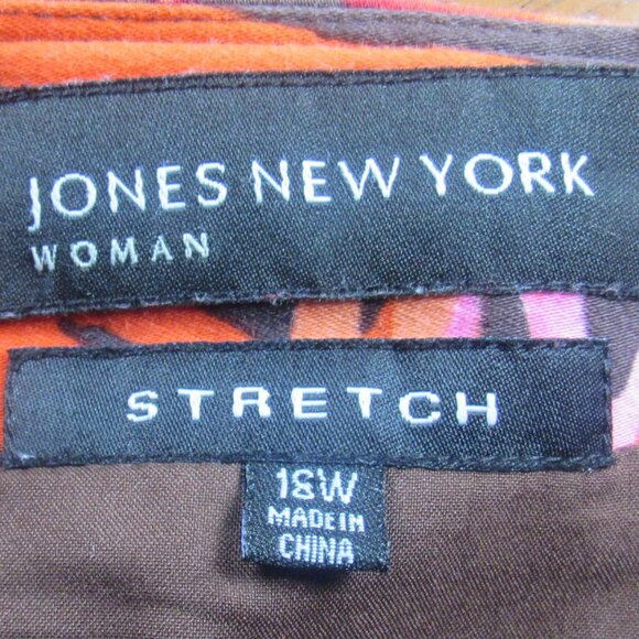 Jones New York Stretch, 18W, Pink, Black and White Lined Skirt. B333-17 - Picture 4 of 6